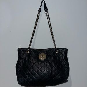 DKNY Black Quilted Leather Chain Handle Purse. Gently used